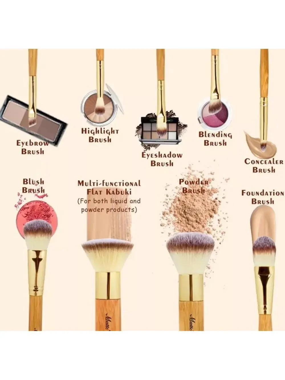 Makeup Brushes 9-Piece Makeup Brush Set Foundation Brush with Travel Makeup Bag